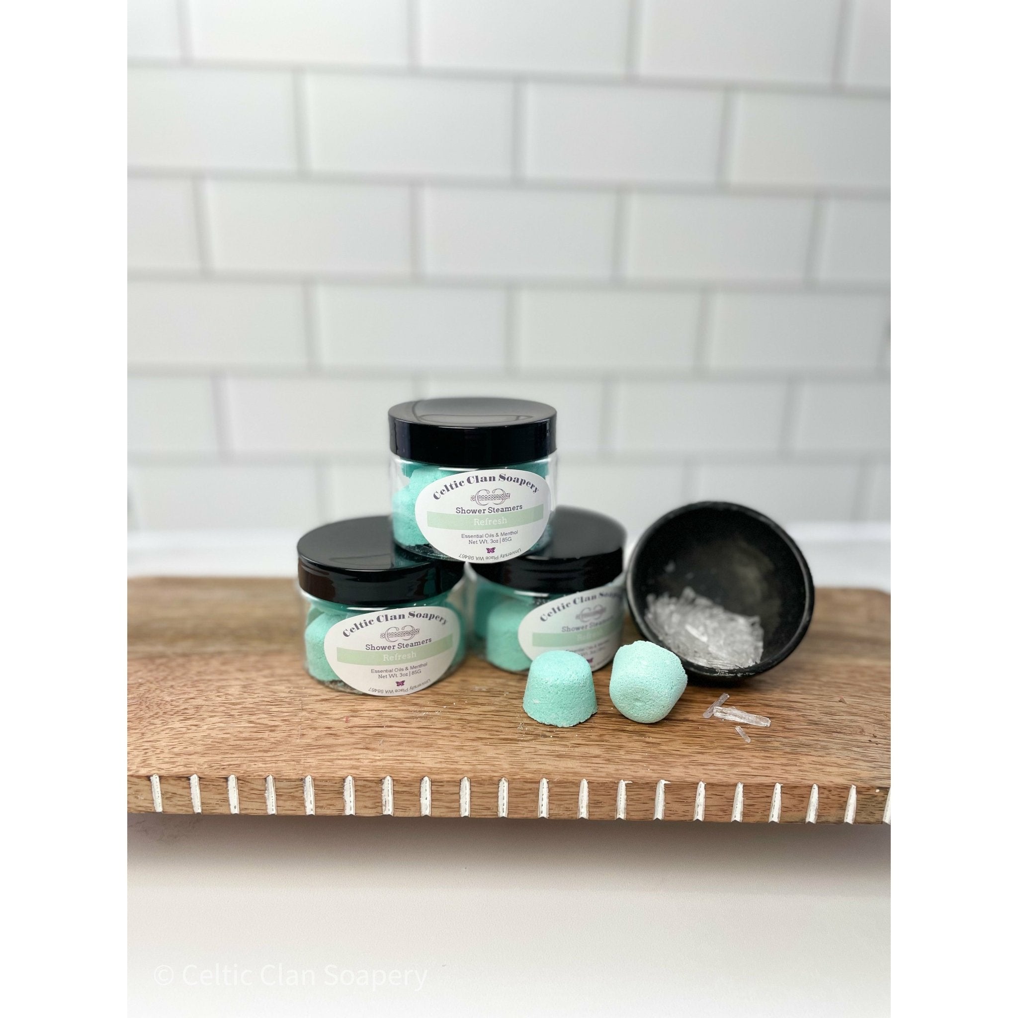 Aromatherapy Shower Steamers | Refresh ~ Rosemary & Mint Essential Oils - Celtic Clan Soapery LLC