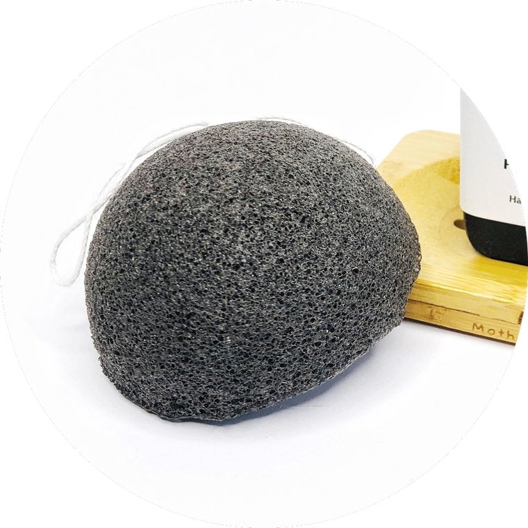 Konjac Sponge Biodegradable - Charcoal | Eco Friendly Gift | Zero Waste | Vegan - Celtic Clan Soapery LLC