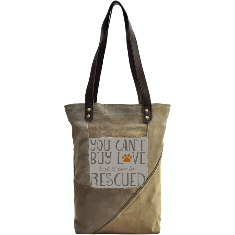 Rescue Dog Recycled Military Tent Tote