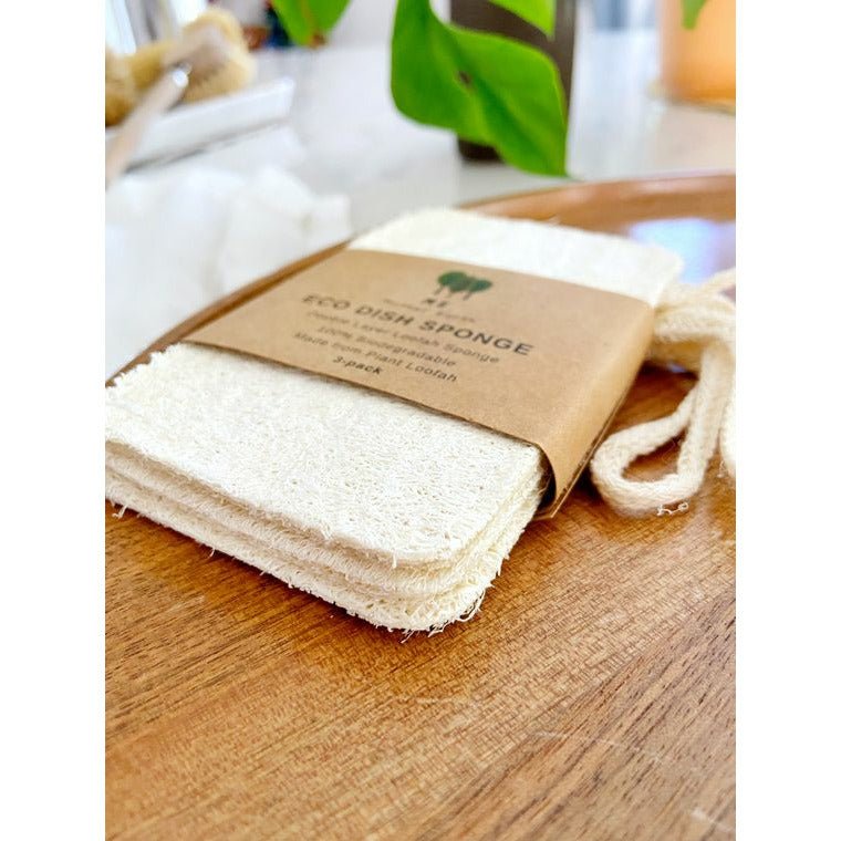 Loofah Dish Sponge: Double Layer with cotton loop 3-Pack - Celtic Clan Soapery LLC