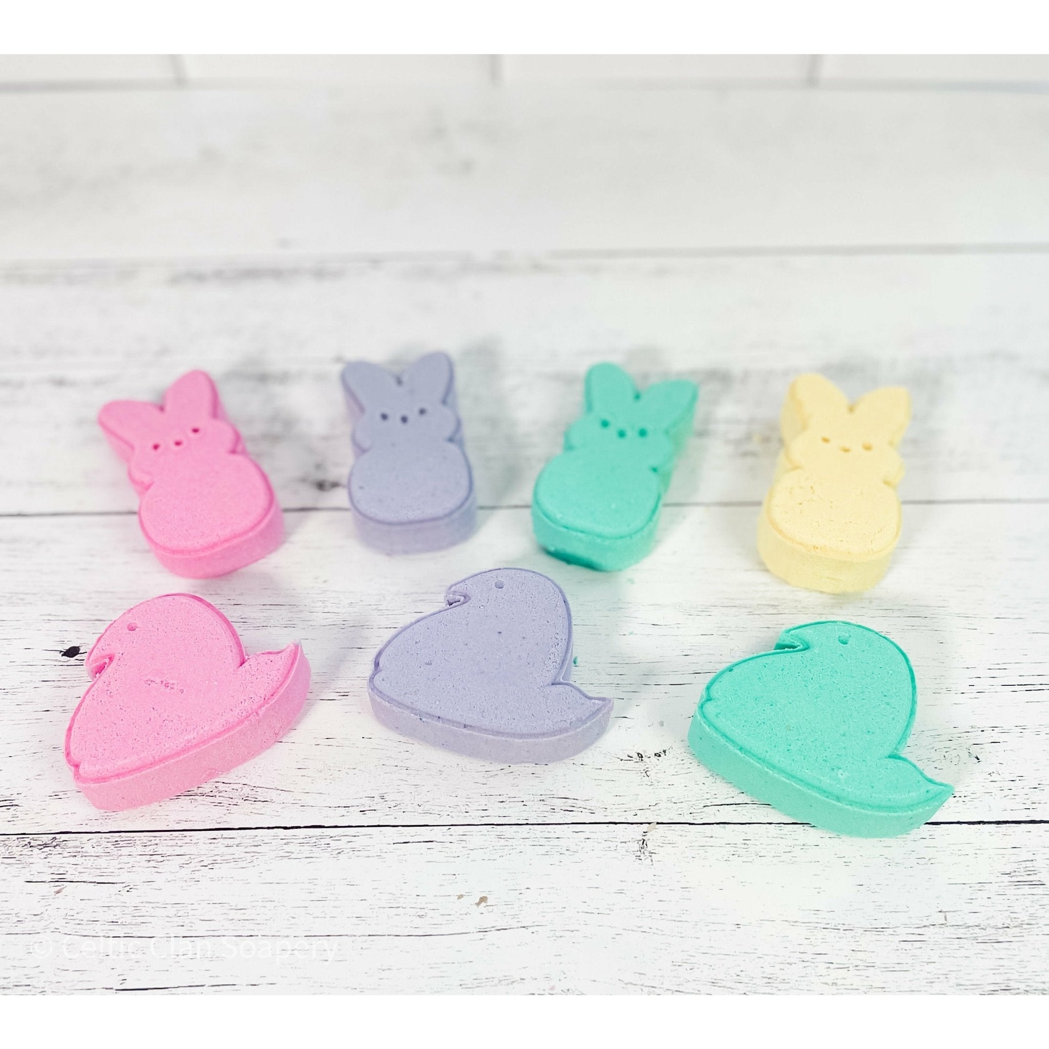 Mellow Bath Fizzy | Set of 4 Spring Bath Bombs | Color Surprise - Celtic Clan Soapery LLC