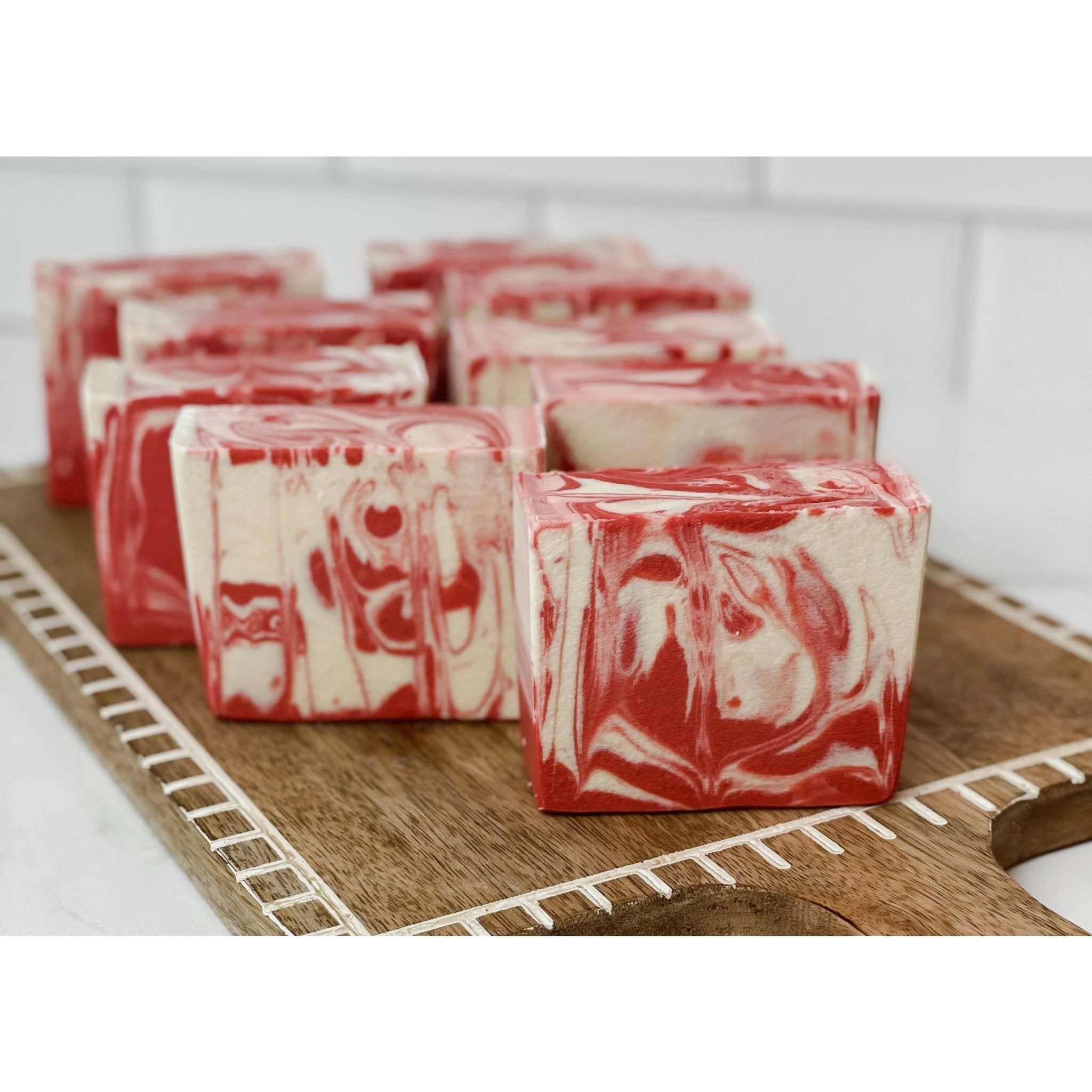 Peppermint Candy Swirl | Nut-Free Palm-Free | Handmade Soap - Celtic Clan Soapery LLC