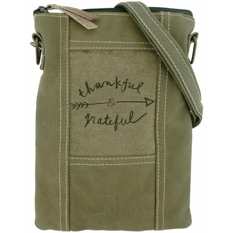 Thankful Grateful Recycled Tent Crossbody - Celtic Clan Soapery LLC
