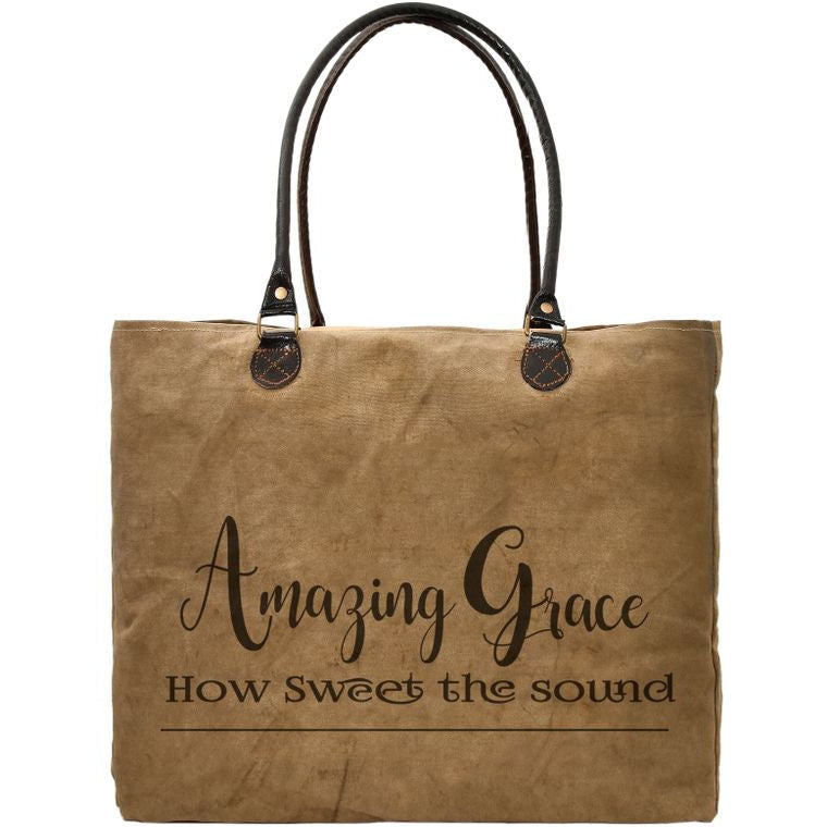 Amazing Grace Recycled Military Tent Market Tote