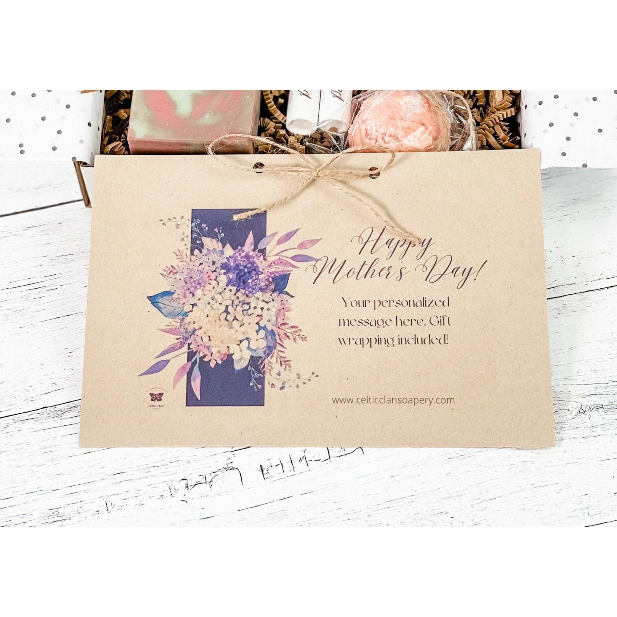 Personalized Bath and Body Gift Set | Lavender | Greeting Card - Celtic Clan Soapery LLC